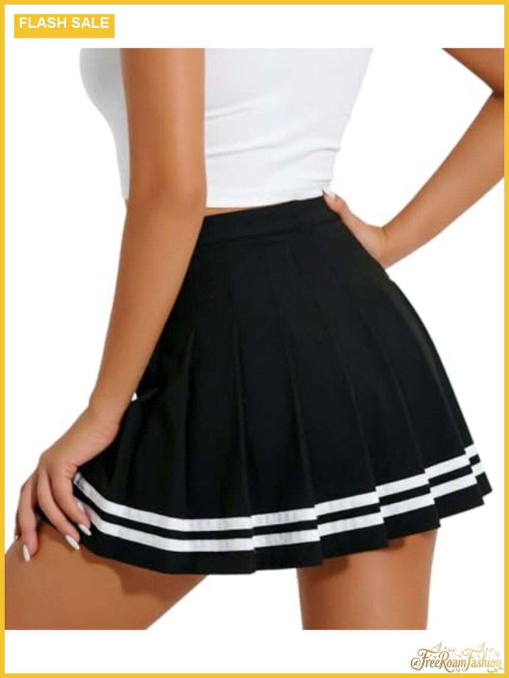Pleated Mini Skirt High Waisted A-Line School Uniform Cheer Skirt